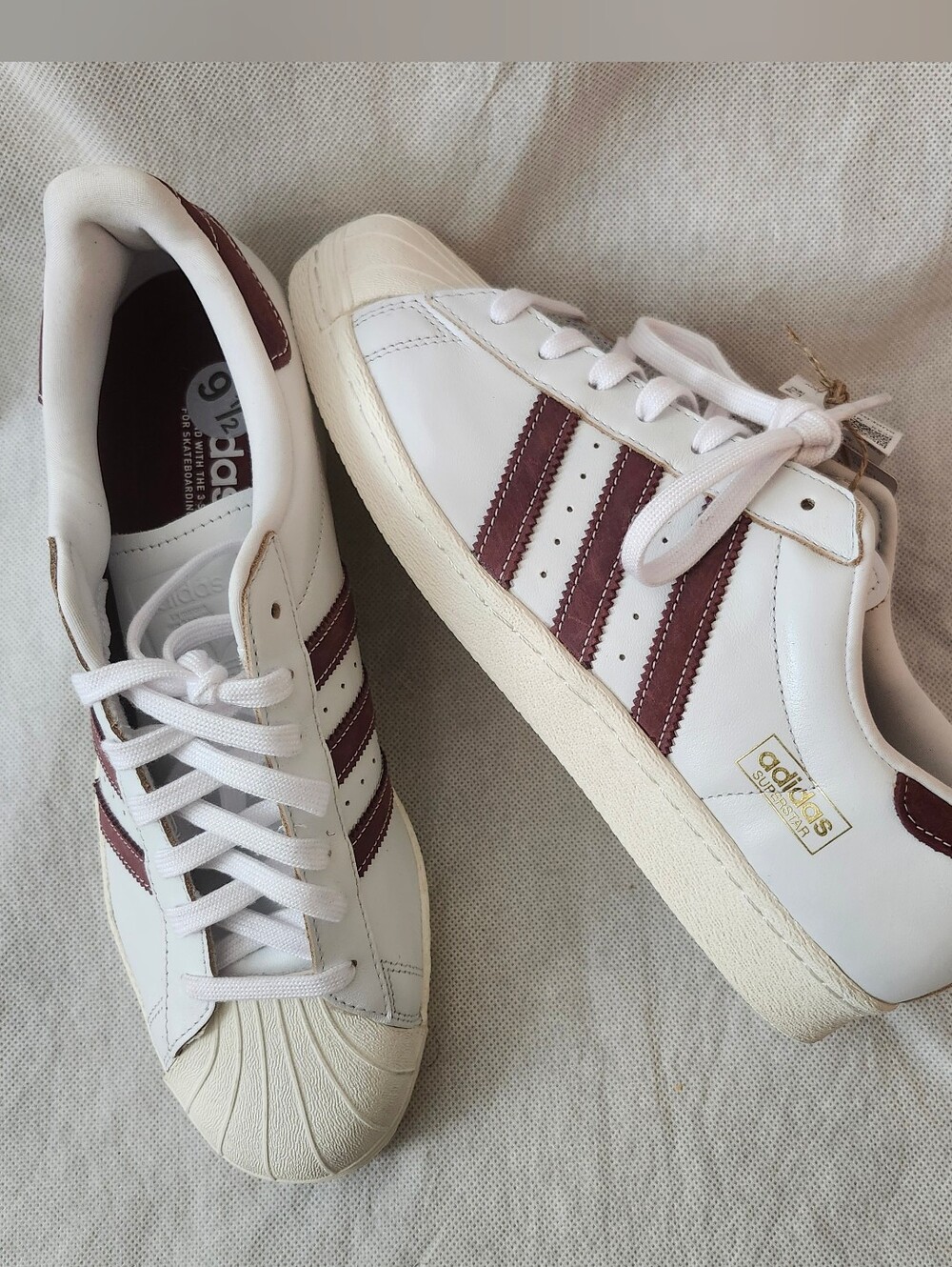 Adidas Superstar 80 Adv Sneakers In Crystal White/Shadow Red/Off White Sz 9.5